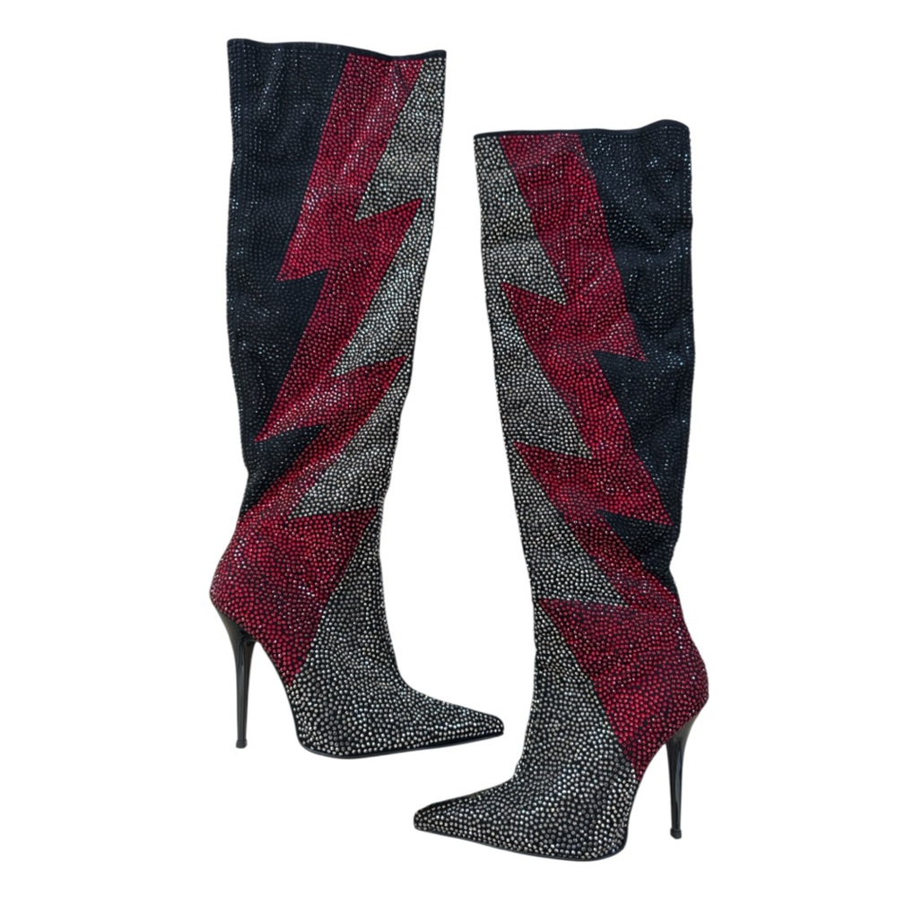 Jeffrey Campbell Rhinestone Knee High Boots